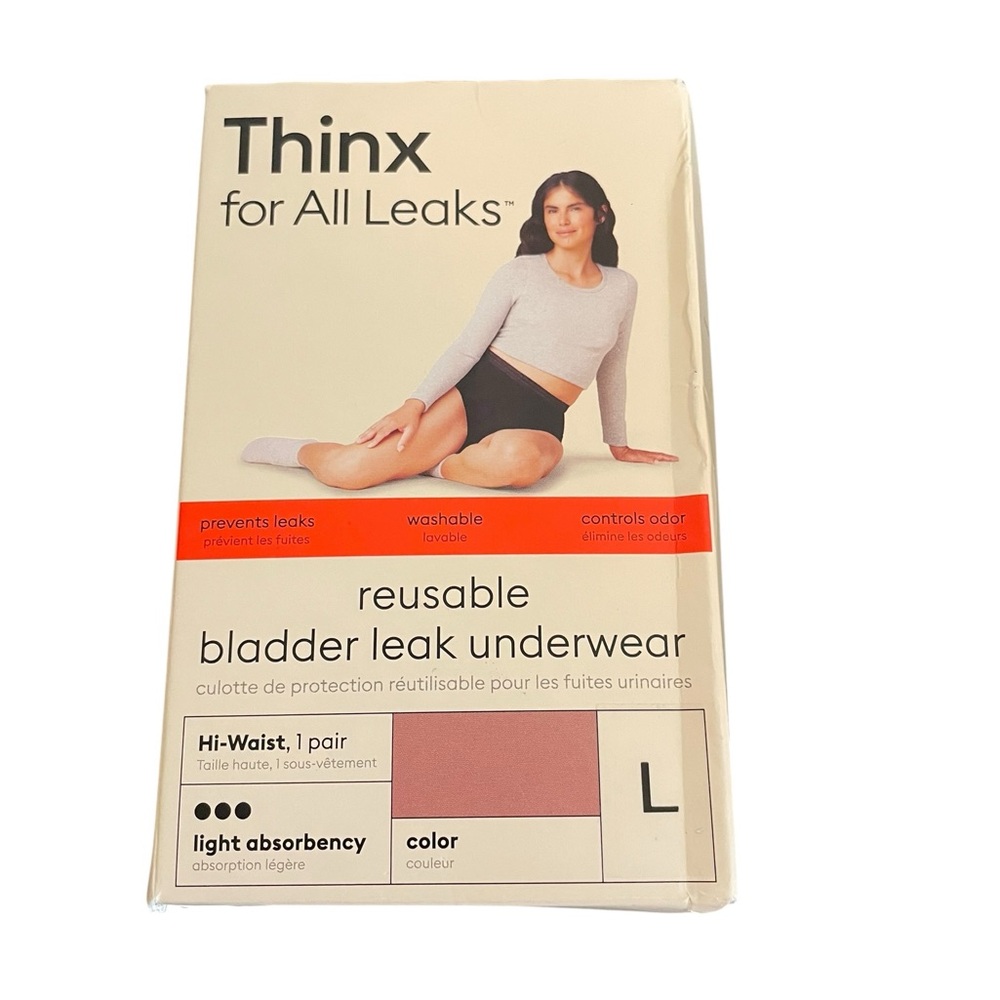 Thinx for All Leaks Reusable Bladder Leak Underwear Hi-Waist Desert Rose Large L